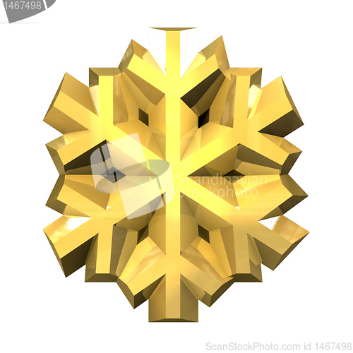 Image of 3D Snowflake in gold 