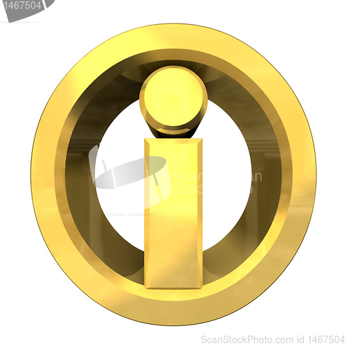 Image of info symbol in gold (3d) 
