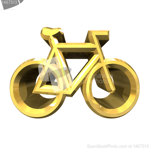 Image of bike symbol in gold (3d) 
