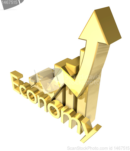 Image of 3d Economy - Statistics graphic in gold 