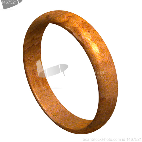 Image of wedding ring in wood (3D) 
