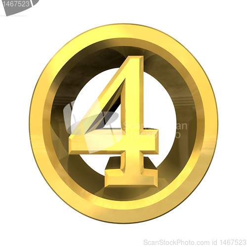 Image of 3d number 4 in gold 