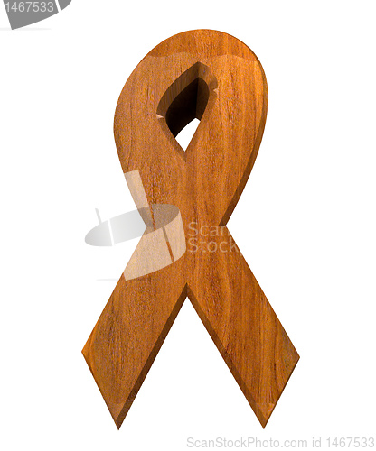 Image of aids hiv symbol in wood (3d) 