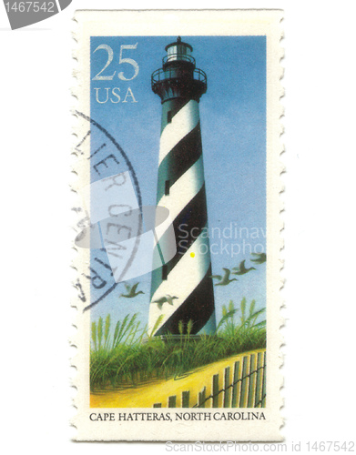 Image of Old postage stamp from USA with Lighthouses 