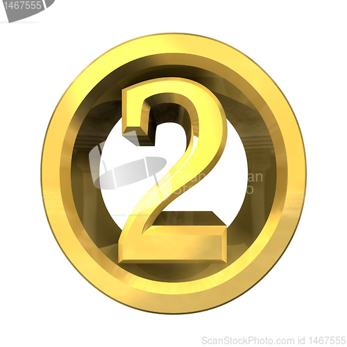 Image of 3d number 2 in gold 