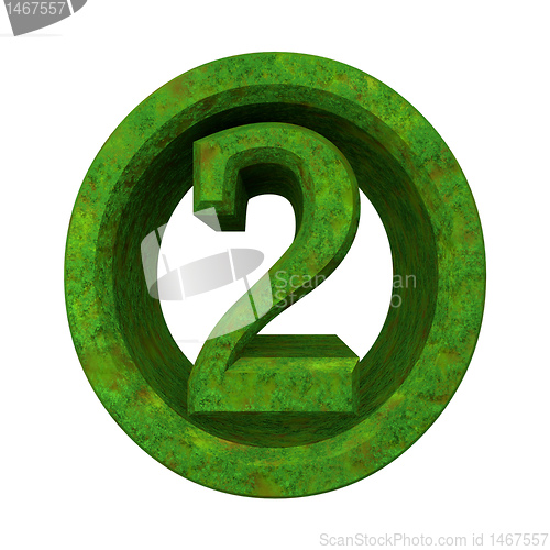 Image of Number 2 in green grass 