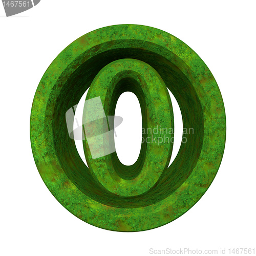 Image of 3d number 0 in green grass 