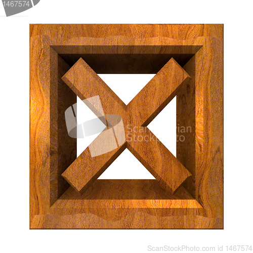 Image of ko tick in wood isolated - 3D 