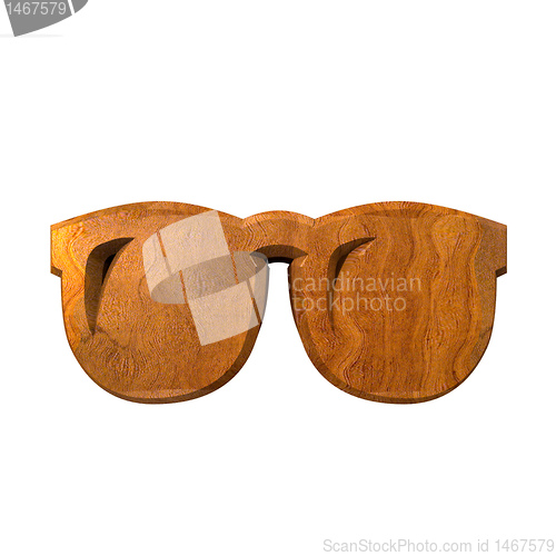 Image of 3d glasses in wood 