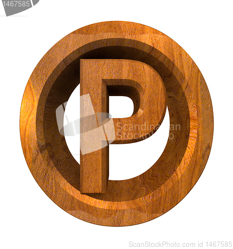 Image of parking symbol in wood (3d) 