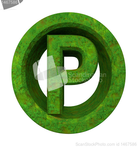 Image of parking symbol in grass (3d) 