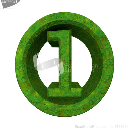 Image of 3d number 1 in green grass 