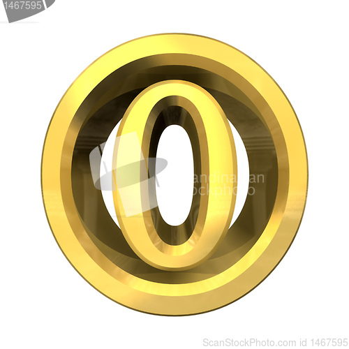 Image of 3d number 0 in gold 