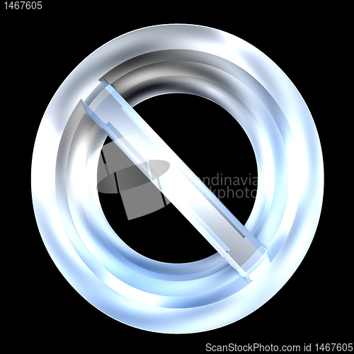 Image of forbidden symbol in glass (3d) 