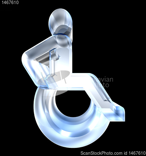 Image of Universal wheelchair symbol in glass (3d) 