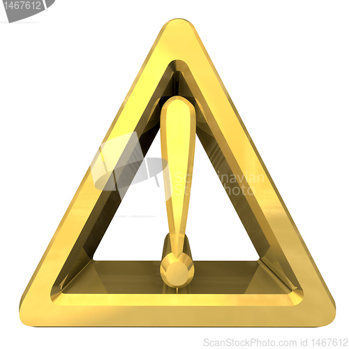 Image of Hazard warning attention sign with exclamation mark symbol on a 