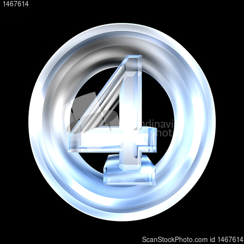 Image of 3d number 4 in glass