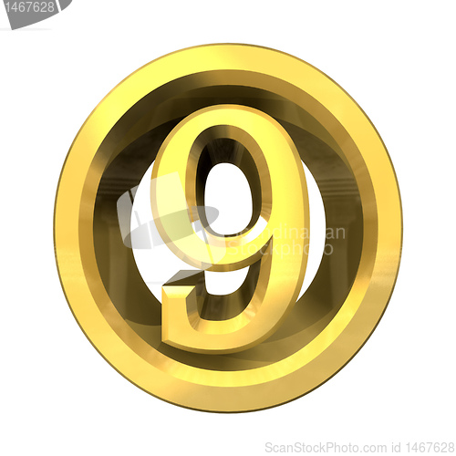 Image of 3d number 9 in gold 