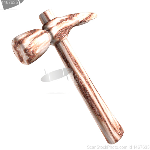 Image of Hammer in marble isolated (3D) 