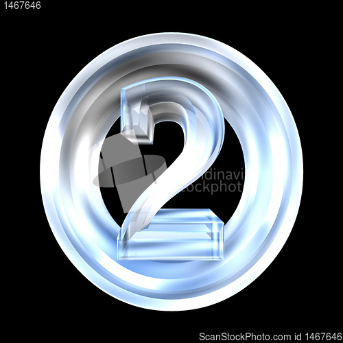 Image of 3d number 2 in glass 