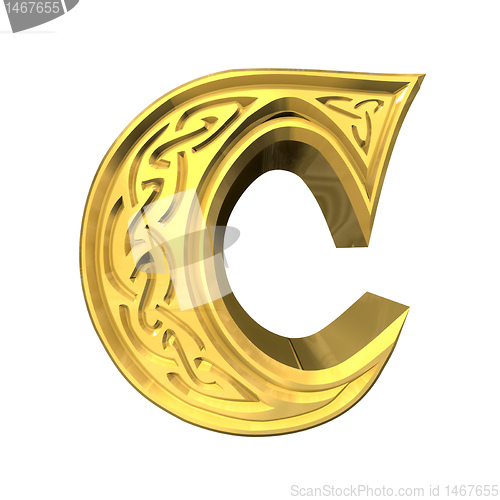 Image of 3d  illustration of Celtic alphabet letter B 