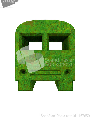 Image of green bus icon in 3D