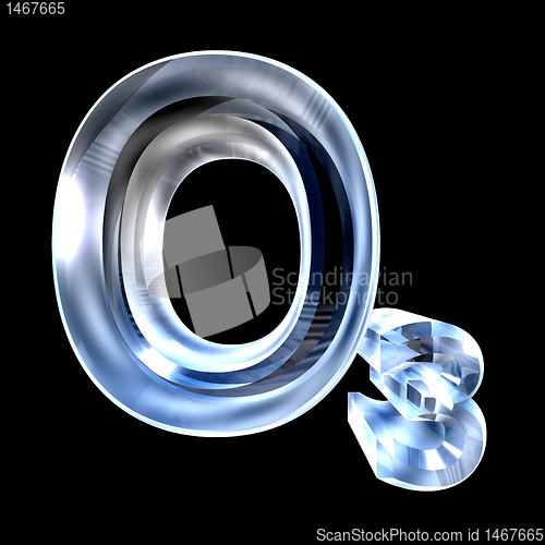 Image of 3d chemistry formulas in glass of ozone 