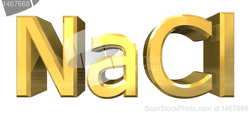 Image of NACL solt - 3d made chemistry formulas in gold 