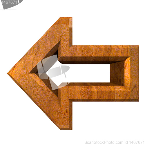 Image of arrow symbol in wood - 3D 