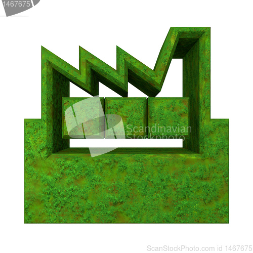 Image of Manufacturer Building Icon on a White Background - 3d 