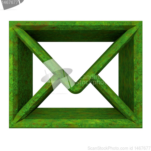 Image of envelope email symbol in grass (3d) 