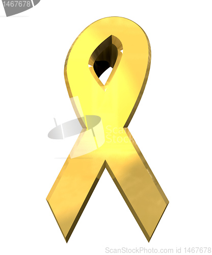 Image of aids hiv symbol in gold (3d) 