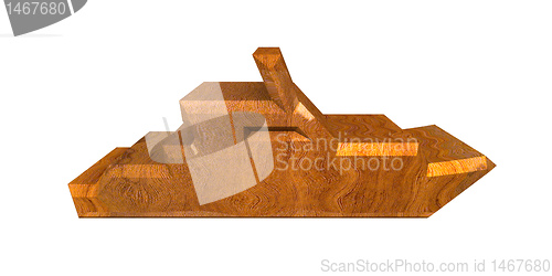 Image of yacht Icon on a White Background - 3d 