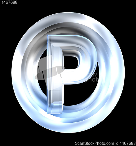 Image of parking symbol in glass (3d) 