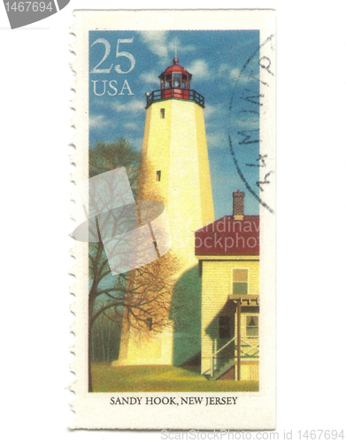 Image of Old postage stamp from USA with Lighthouse 