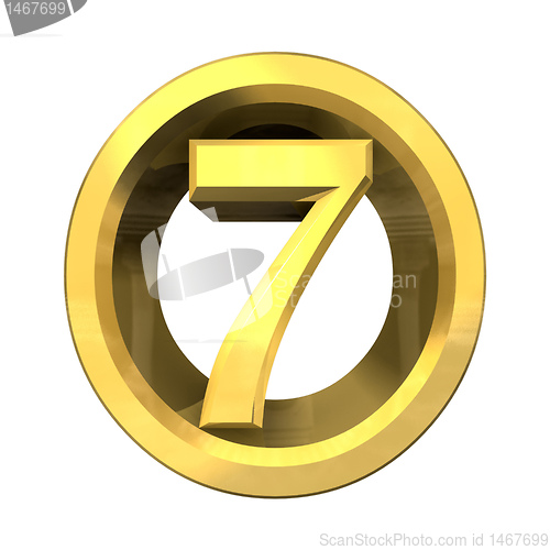 Image of 3d number 7 in gold 