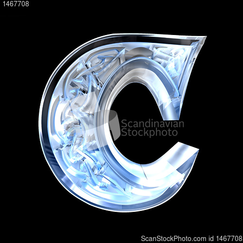 Image of 3d made - illustration of Celtic alphabet letter C