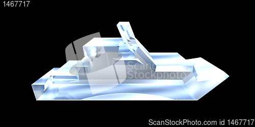 Image of yacht Icon on a White Background - 3d glass 