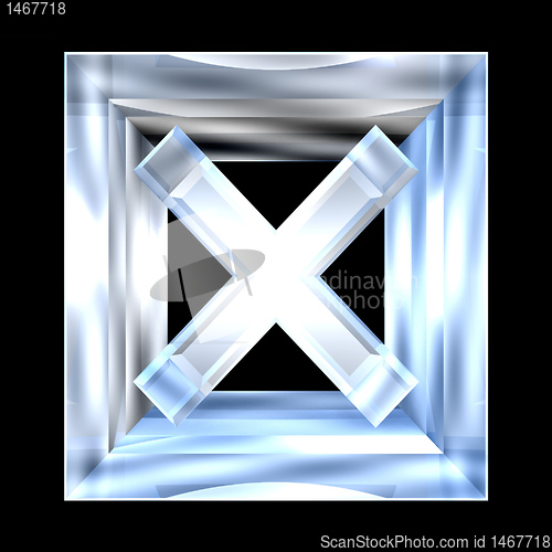 Image of ko tick in glass isolated - 3D