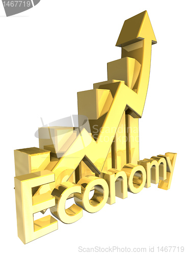 Image of Economy - Statistics graphic in gold 