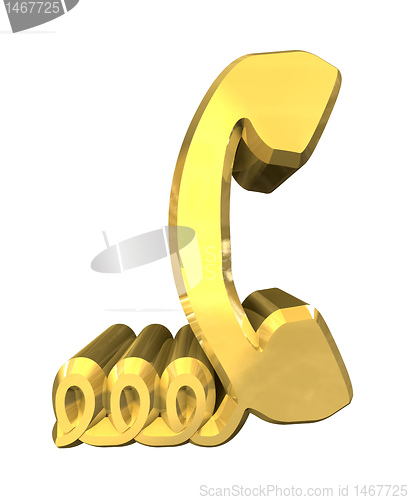 Image of phone symbol in gold - 3D gold 