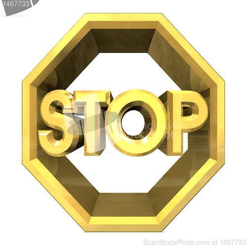 Image of 3d STOP symbol in gold