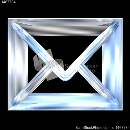 Image of envelope email symbol in glass (3d) 