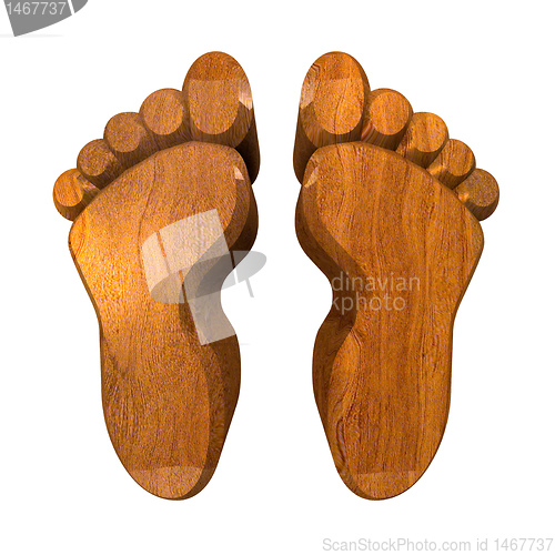 Image of 3d foot prints in wood