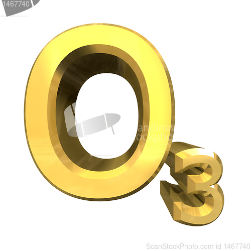 Image of Chemistry formulas in gold of ozone 