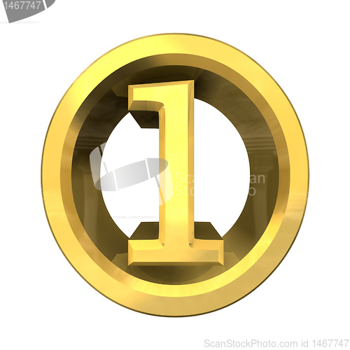Image of 3d number 1 in gold 