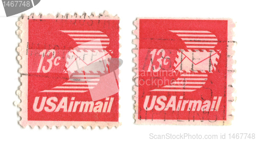 Image of old postage stamps from USA 13 cent 