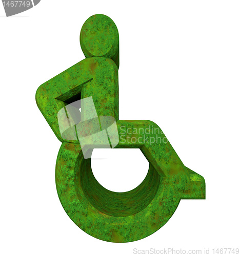 Image of Universal wheelchair symbol in grass (3d)