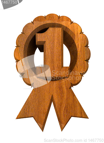 Image of "First place" decoration cockade in wood