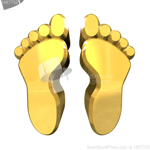 Image of 3d foot prints in gold